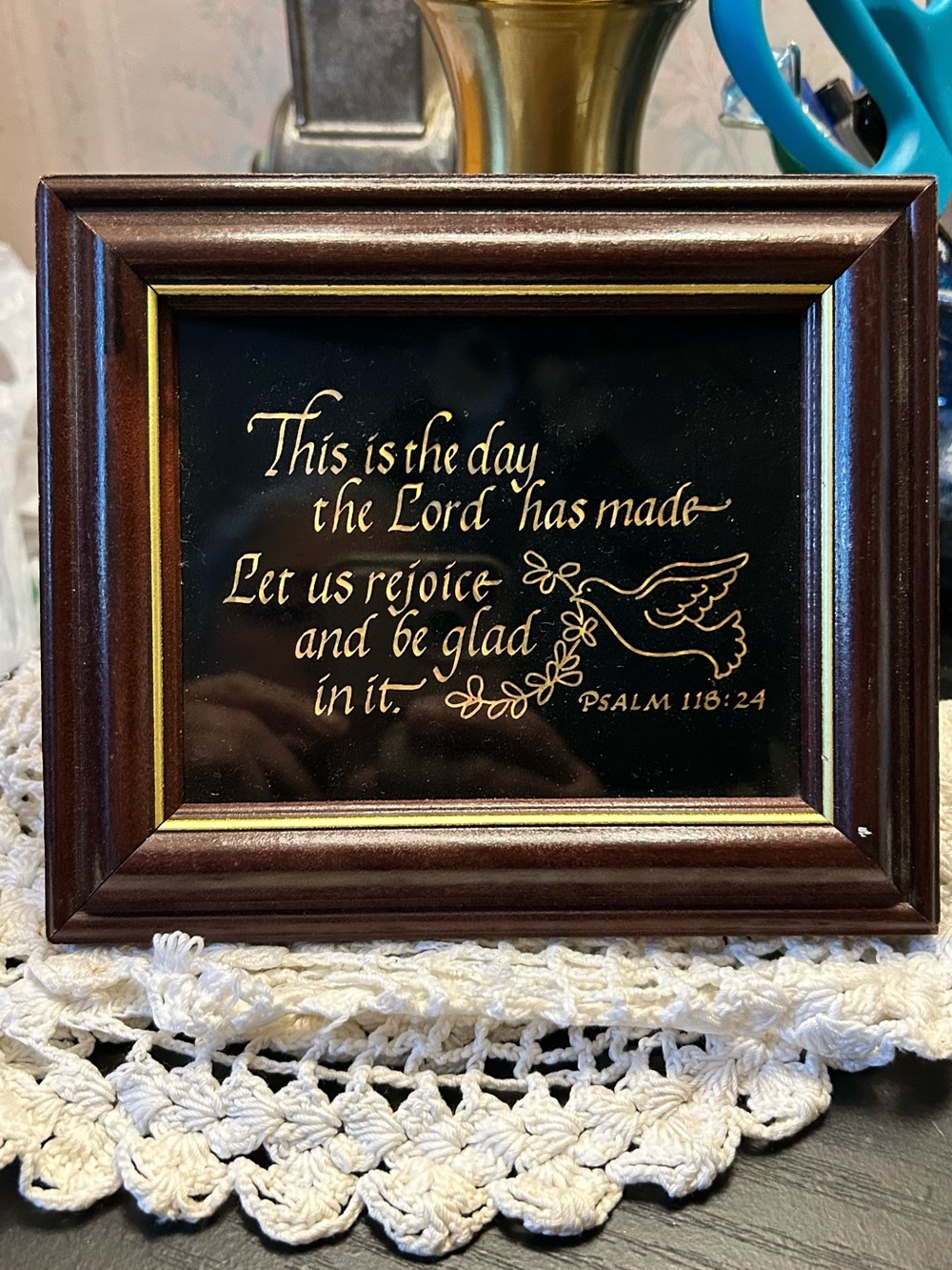 Framed Gold Script Plaque - 'This is the day' -